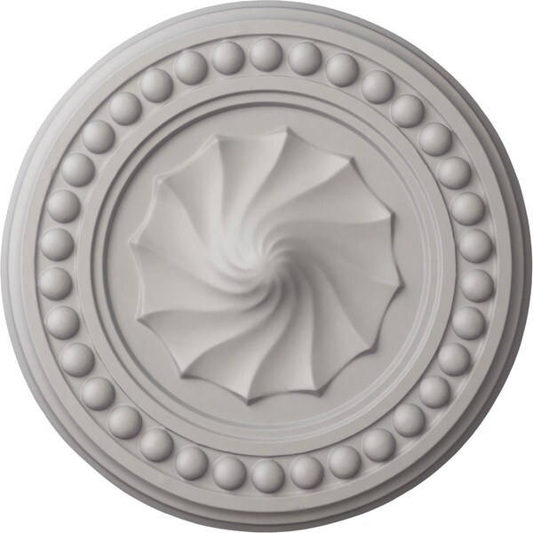 Ekena Millwork Foster Shell Ceiling Medallion (Fits Canopies up to 9 5/8"), 15 3/4"OD x 2"P, Ultra Pure White CM15FOUWF - main